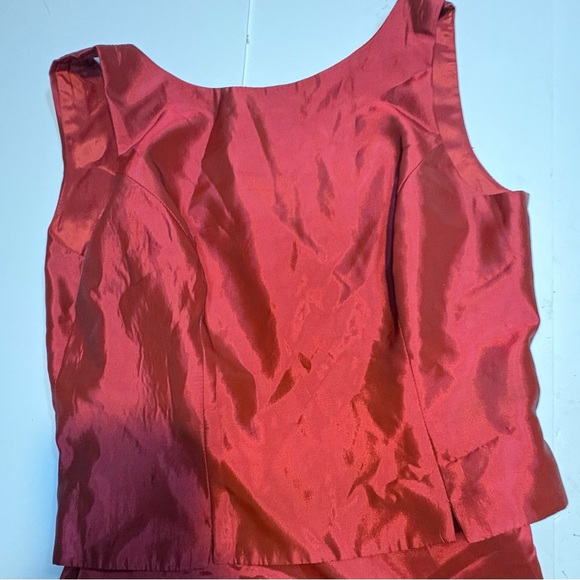 red two-piece formal gown is a vintage set by JS Collections size 14 formal - Picture 7 of 10